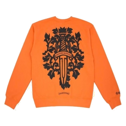Chrome Hearts orange sweatshirt with stylish graphic design and modern streetwear look
