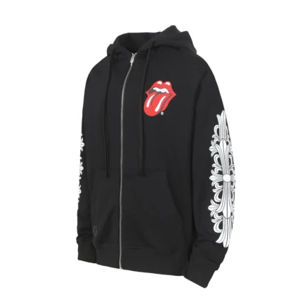 CH x Rolling Stones Zip Up Black Hoodie