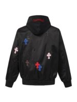 Ch Multicolor Cross Patch Hooded Bomber Jacket Back in