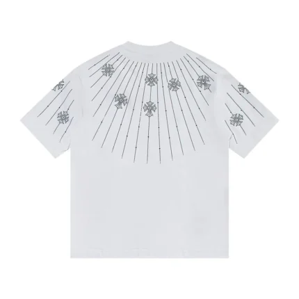 Chrome Hearts Rhinestone Cross Sunburst T-Shirt White