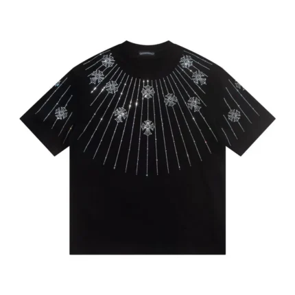 Chrome Hearts Rhinestone Cross Sunburst T-Shirt Black